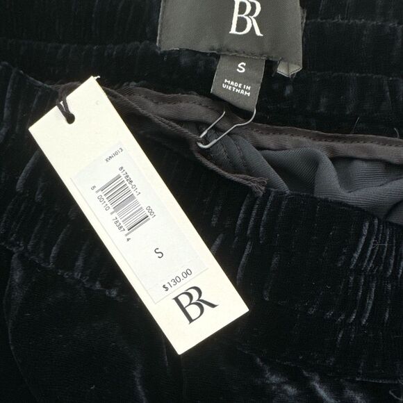 Banana Republic Velvety Black Velvet Elastic Waist Flowy Jogger Pants‎ Sz Sm NWT - Picture 9 of 11